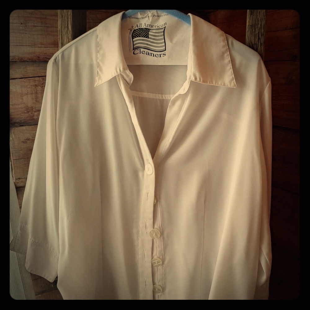 White silk blouse